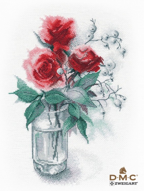 Набор для вышивания Овен 1353 Розы и снежноягодник