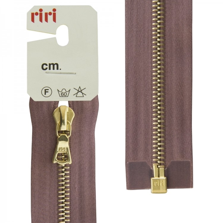 Riri 3503219/70/9419 Молния металлическая, разъемная, на атласной тесьме, 6 мм, 70 см, серо-сиреневый