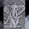 Могучий слон блокнот серебро с 3-d обложкой