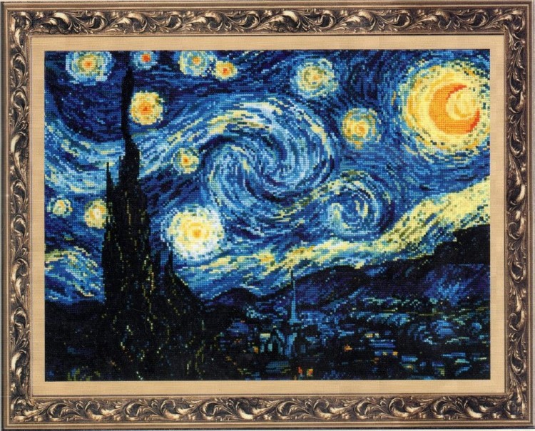 Набор для вышивания Риолис 1088 "Звездная ночь" по мотивам картины Ван Гога