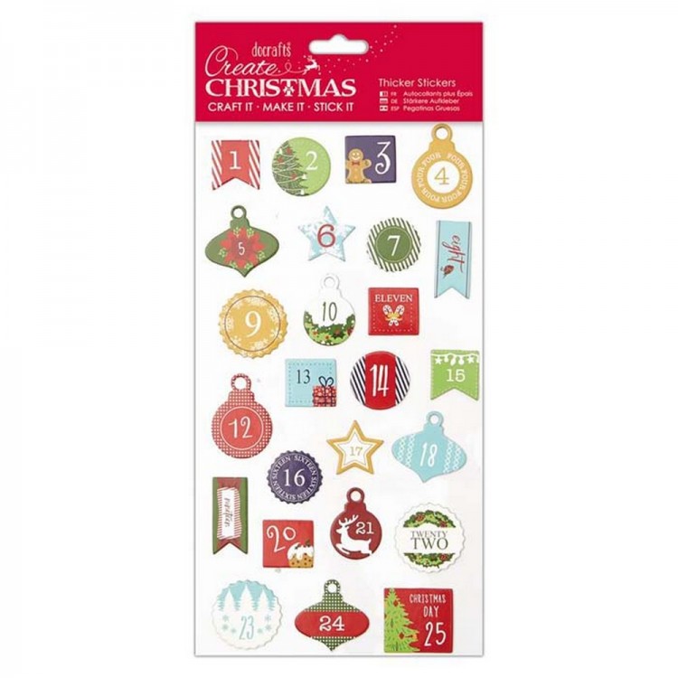 Docrafts PMA351804 Набор стикеров Create Christmas Новогодние цифры