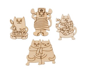 Mr.Carving ВД-887 Коты №2 Заготовка для декорирования Мини-набор "Коты №2"