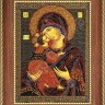 Мир багета 1БК 487-200_ПЛ Рама для иконы "Владимирская" Радуга бисера