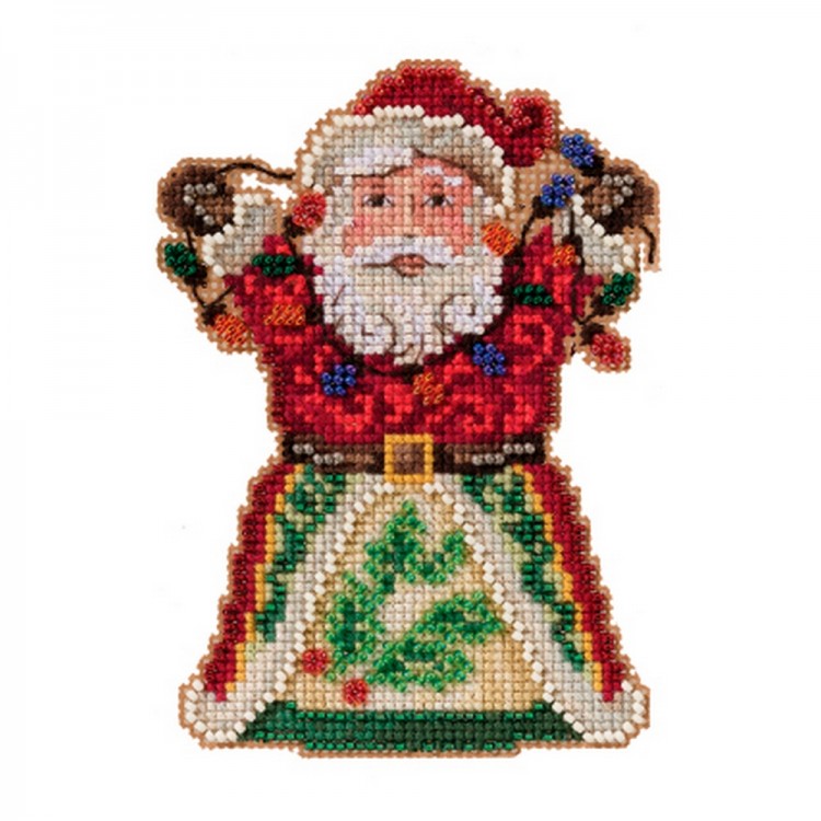 Набор для вышивания Mill Hill JS202111 Santa with Lights (Санта с гирляндой)