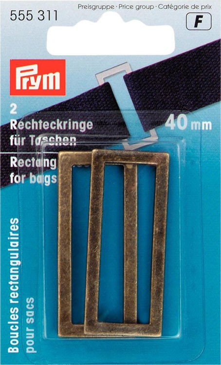 Prym 555311 Прямоугольные кольца для сумок 40 мм