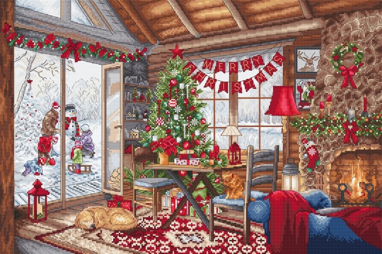 Набор для вышивания LetiStitch L8105 Christmas Cabin (Рождественский домик)