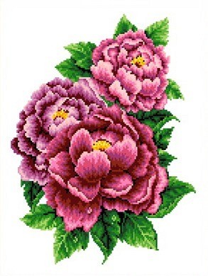 Каролинка ТКБЦ 3038 Розовые пионы - канва с рисунком