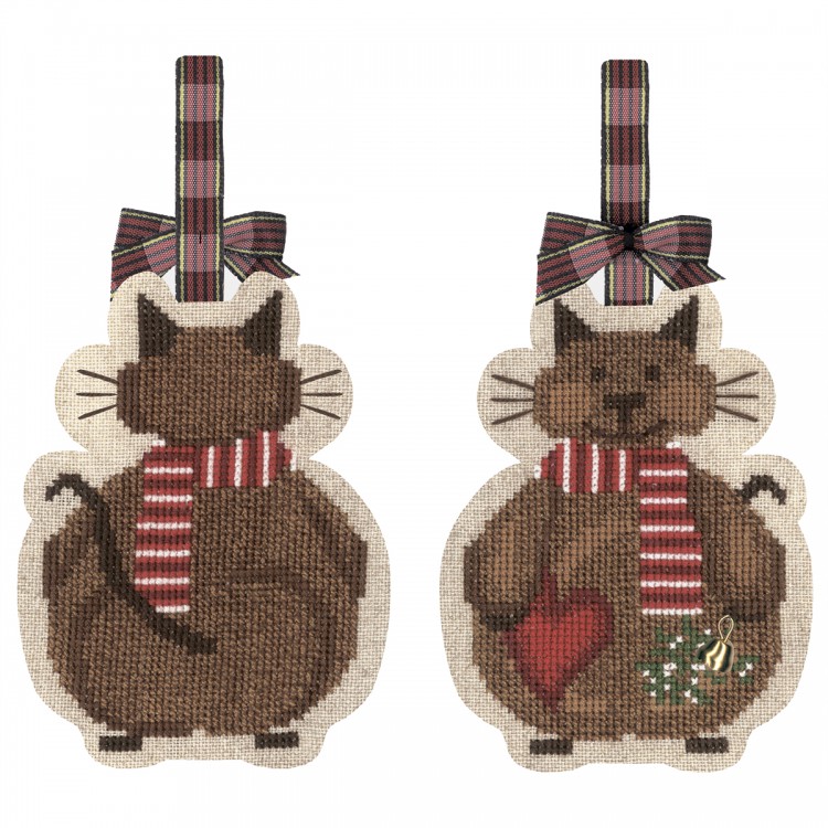 Набор для вышивания Le Bonheur des Dames 2738 Елочная игрушка "Chat Noel" (Рождественский Кот)