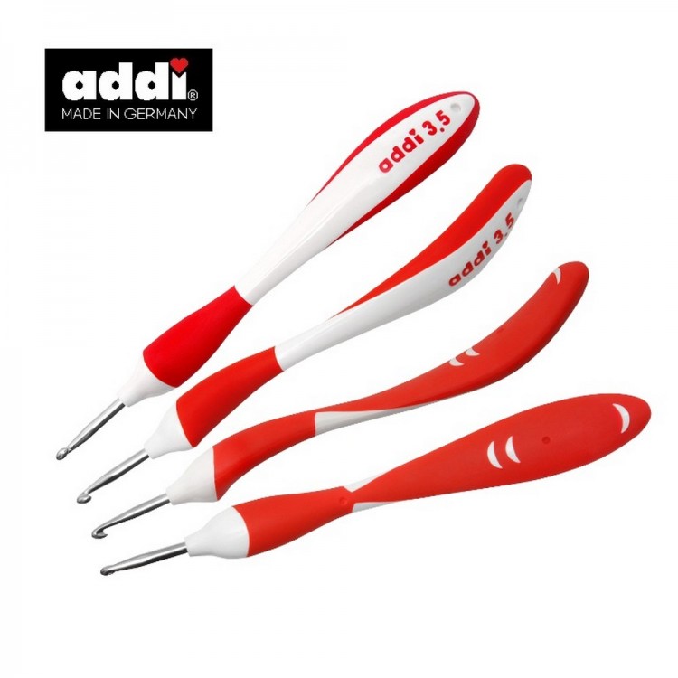 Addi 140-7 Крючок вязальный с эргономичной ручкой AddiSwing 16см