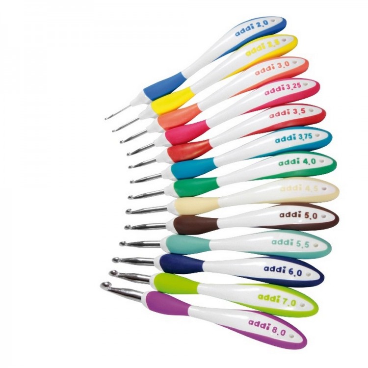 Addi 140-7 Крючок вязальный с эргономичной ручкой AddiSwing 16см