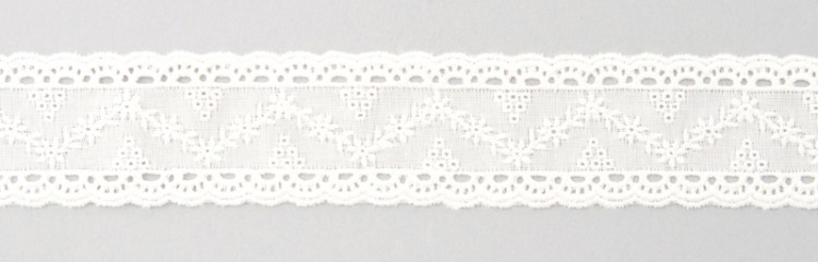 IEMESA 19750/01 Шитье-вышивка на батисте, ширина 25 мм, цвет белый