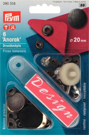 Prym 390358 Кнопки Анорак с дизайном для тканей средней плотности
