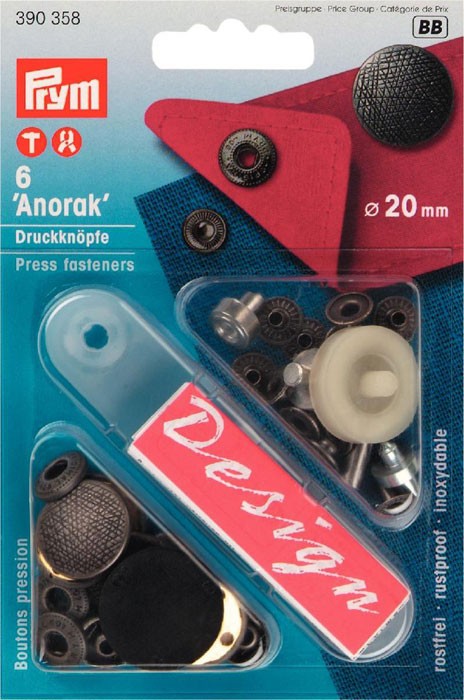 Prym 390358 Кнопки Анорак с дизайном для тканей средней плотности