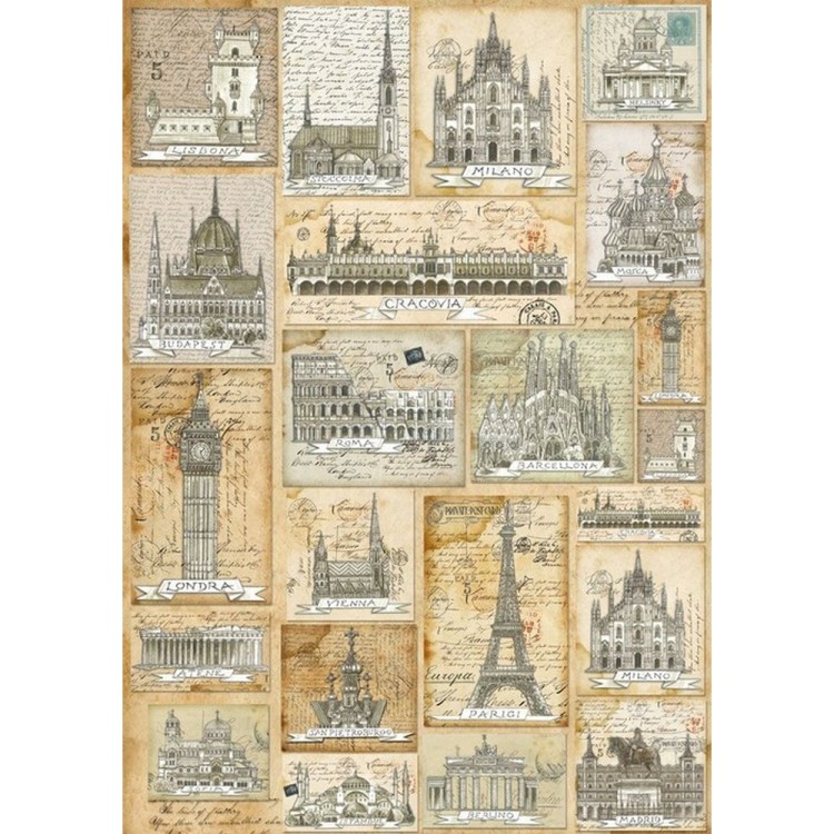 Stamperia DFG398 Карта для декупажа "Сapital of the world"