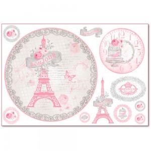 Stamperia DFS297 Бумага рисовая "La Vie en Rose Tour Eiffel"