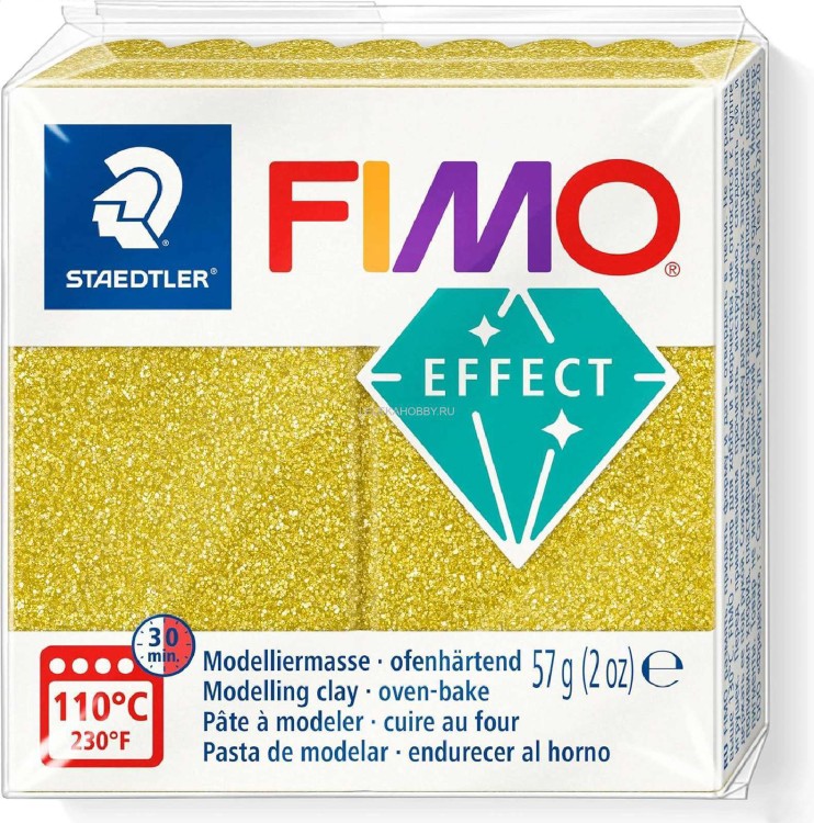 Fimo 8010-112 Полимерная глина Effect золотой с блестками