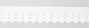 IEMESA 09398/01 Шитье-вышивка на батисте, ширина 30 мм, цвет белый