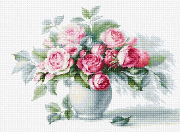 Набор для вышивания Luca-S B2280 Этюд с чайными розами