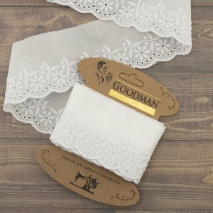 Goodman 4B1126.212 Шитье-вышивка на батисте, прошва, ширина 45 мм, цвет белый, 3.5 м