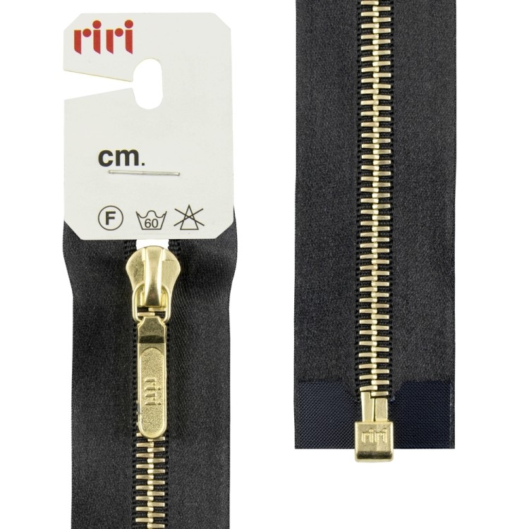 Riri 3503325/60/2110 Молния металлическая, разъемная, на атласной тесьме, 6 мм, 60 см, черный
