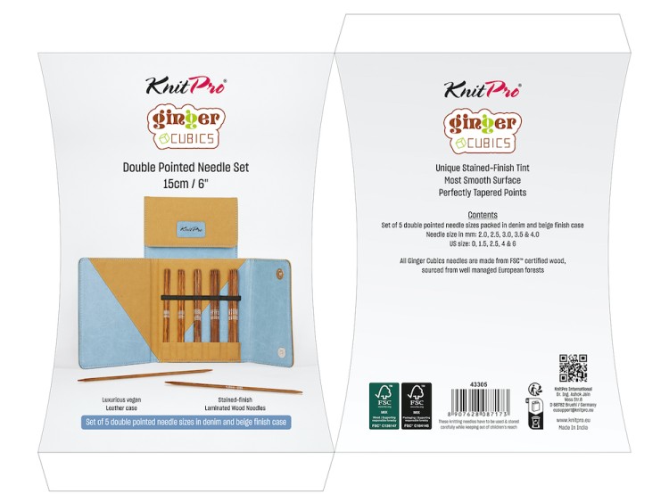 KnitPro 43305 Набор спиц чулочных "Ginger Cubics"