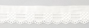 IEMESA 30973/01 Шитье-вышивка на батисте, ширина 25 мм, цвет белый