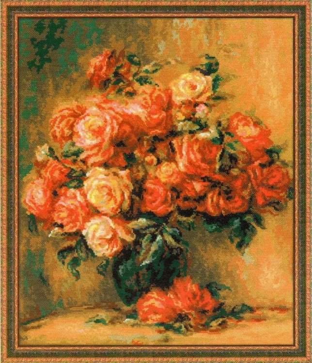 Набор для вышивания Риолис 1402 "Букет роз" по мотивам картины Пьера Огюста Ренуара