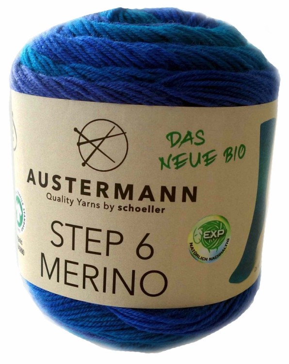 Пряжа для вязания Austermann 90337 Step Merino 6-fath Gots
