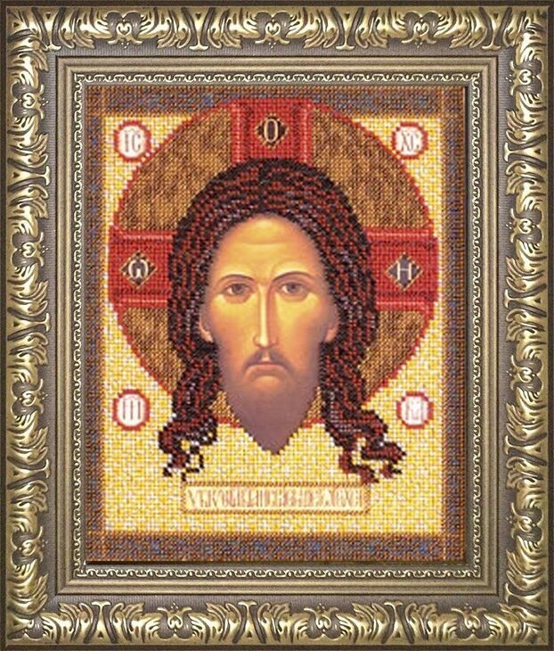 Мир багета 3БК 829-199_ПЛ Рама для иконы "Спас Нерукотворный" Радуга бисера