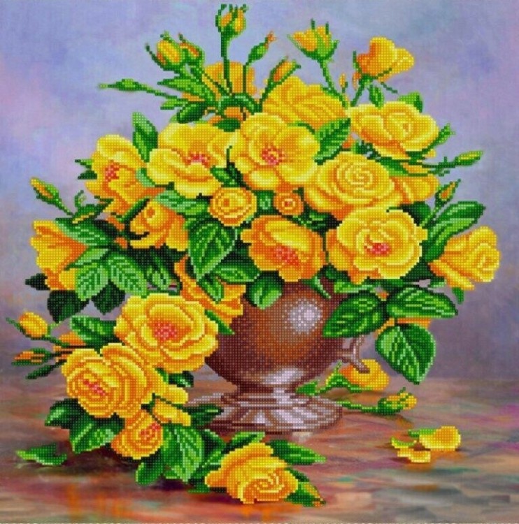Конек 1391 Желтые розы