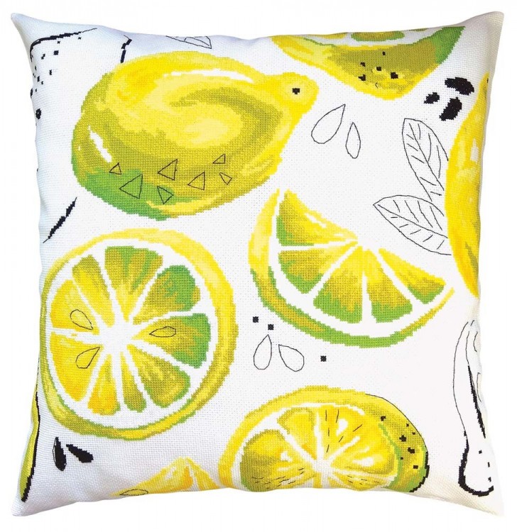 Набор для вышивания РТО CU054 Подушка "Желтые лимоны"
