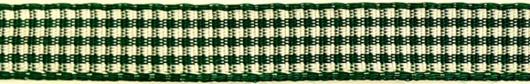 SAFISA 466-10мм-43 Лента с рисунком клетка, ширина 10 мм, цвет 43 - темно-зеленый