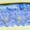 Matsa 144322/06 Кружево-рюш с окантовкой косой бейкой, ширина 25 мм, цвет голубой