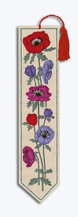 Набор для вышивания Le Bonheur des Dames 4728 Закладка "Bookmark Anemones" (Анемоны)
