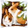 Набор для вышивания Vervaco PN-0147640 Подушка "Кролики в снегу"