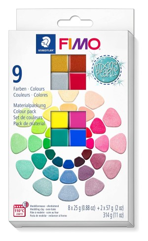 Fimo 8013 С10-1 Полимерная глина "Effect" комплект "Смешивание жемчуга", 2 блока по 57г и 8 блоков по 25г