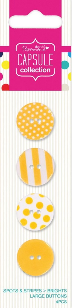 Docrafts PMA354407 Набор пуговиц Spots & Stripes Brights - Yellow