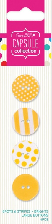 Docrafts PMA354407 Набор пуговиц Spots & Stripes Brights - Yellow