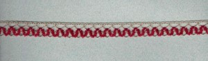 IEMESA 1862/Q6 Мерсеризованное хлопковое кружево, ширина 17 мм, цвет бежевый с бордовым