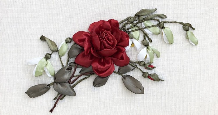 Набор для вышивания Любава ВЛ-1007 Бордовая роза