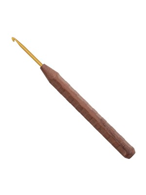 Addi 588-2 Крючок вязальный с ручкой из грецкого ореха addiNature Walnut Gold 16 см