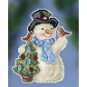 Набор для вышивания Mill Hill JS202012 Feathered Friends Snowman (Пернатые друзья снеговика)