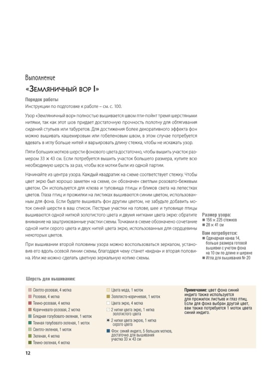 Декоративное вышивание по канве по мотивам рисунков Уильяма Морриса