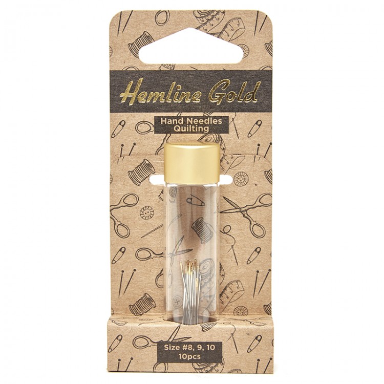 Hemline 282G.810.HG Иглы ручные с острым кончиком для шитья в баночке №8-10