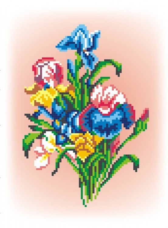 Набор для вышивания М.П.Студия КН-407 Цветы ириса