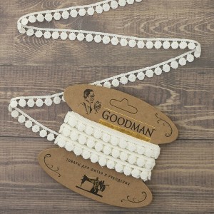 Goodman G-4634.112 Кружево гипюр, ширина 12 мм, цвет молочный, 4.5 м