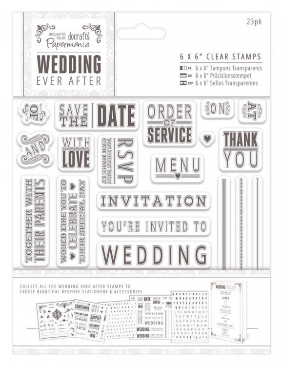 Docrafts PMA158901 Набор штампов "Пожелания" Wedding