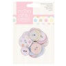 Docrafts PMA355002 Набор пуговиц картонных Spots & Stripes Pastels