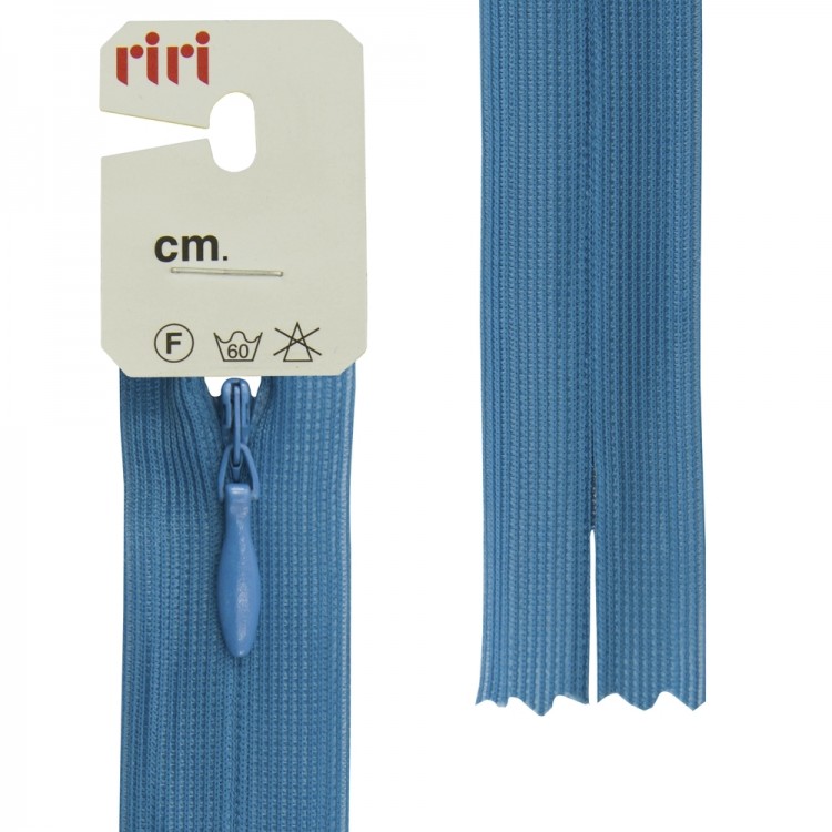 Riri 6010917/50/2639 Молния потайная, неразъемная, 4 мм, 50 см, голубой темный