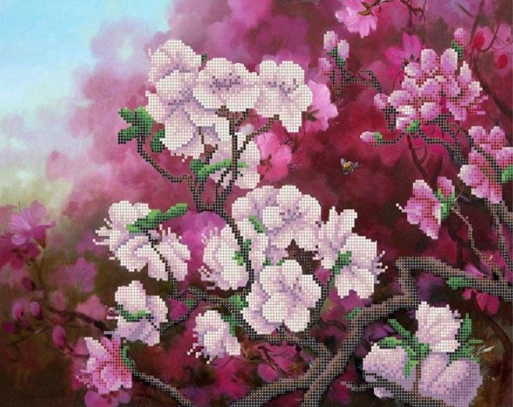 Канва для вышивания с нанесенным рисунком бисером